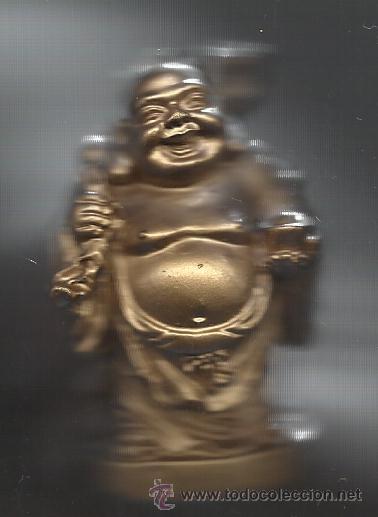 Antiques: PRECIOSO BUDA CON EL SACO DE LA FORTUNA DORADO 5,5 cm.