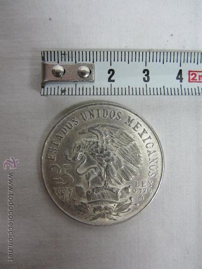 Antig&uuml;edades: Moneda de colecci&oacute;n de los EEUU Mexicanos, de plata. - Foto 2