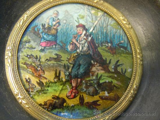 Antig&uuml;edades: MINIATURA DE CALCOMANIA PEGADA A CRISTAL - Foto 4