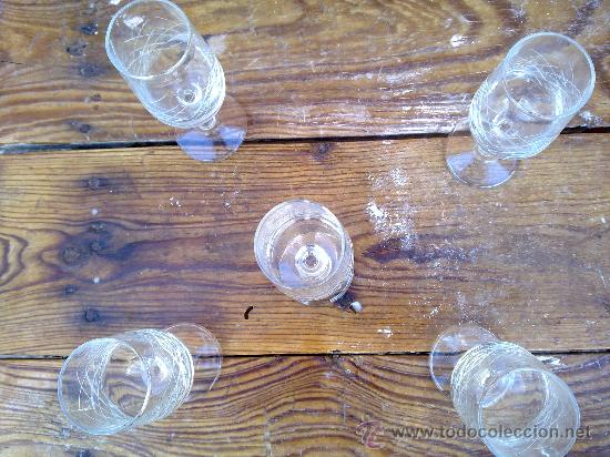 Antig&uuml;edades: antiguas 5 copas con bonito labrado - Foto 2