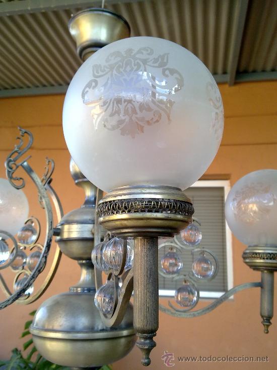 Antig&uuml;edades: antigua lampara en laton - Foto 2