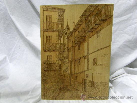 Oggetti Antichi: PIROGRABADO-ALBARRACIN-FIRMADO-