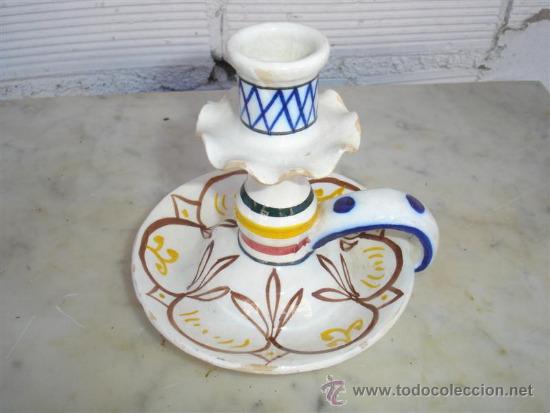 Antig&uuml;edades: palmatoria para velas de ceramica - Foto 1