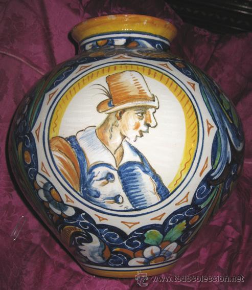 Antig&uuml;edades: JARRON RECIPIENTE EN CER&Aacute;MICA MAIOLICA/MAY&Oacute;LICA S XIX CON RETRATOS