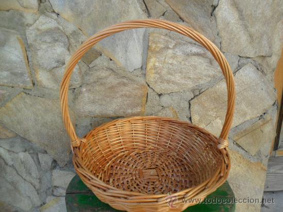 Antig&uuml;edades: CESTA DE MIMBRE CON ASA - ANTIGUA - Foto 3