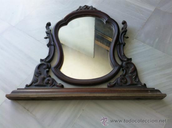 bonito y antiguo espejo de tocador en caoba isa - Compra venta en  todocoleccion