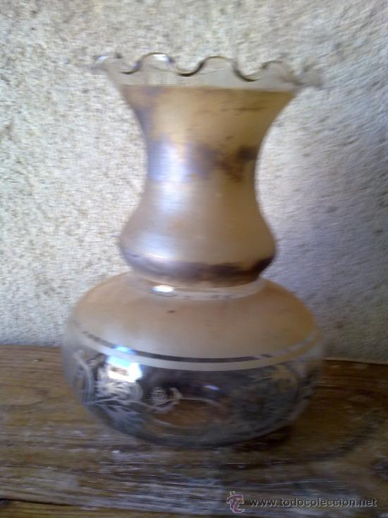 Antig&uuml;edades: tulipa de cristal de lampara. - Foto 1