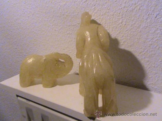 Antig&uuml;edades: Pareja de elefantes de alabastro - Foto 7