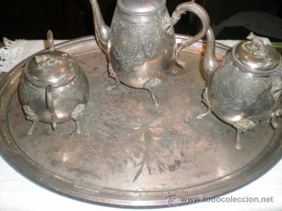 Antig&uuml;edades: juego de cafe de metal - Foto 1