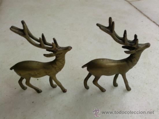 Antig&uuml;edades: Peque&ntilde;a pareja de ciervos de bronce - Foto 3