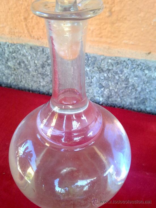 Antig&uuml;edades: antigua botella de cristal soplado. - Foto 2