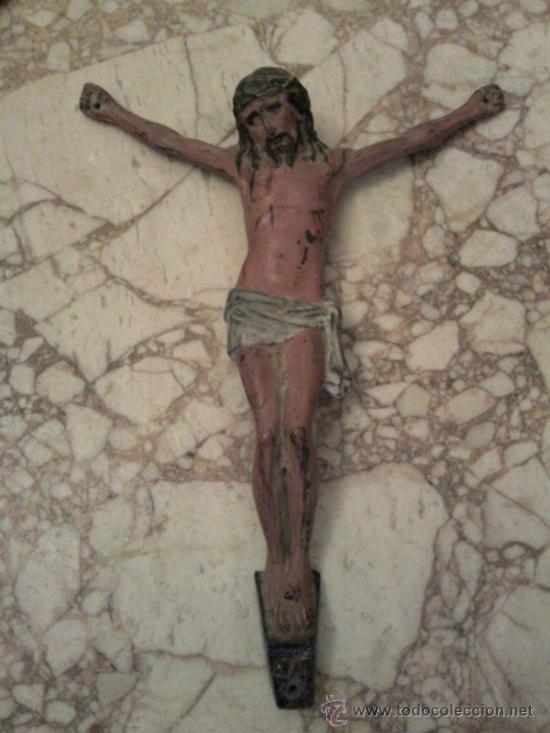 Antig&uuml;edades: Dos cristos de calamina y esta&ntilde;o - Foto 2