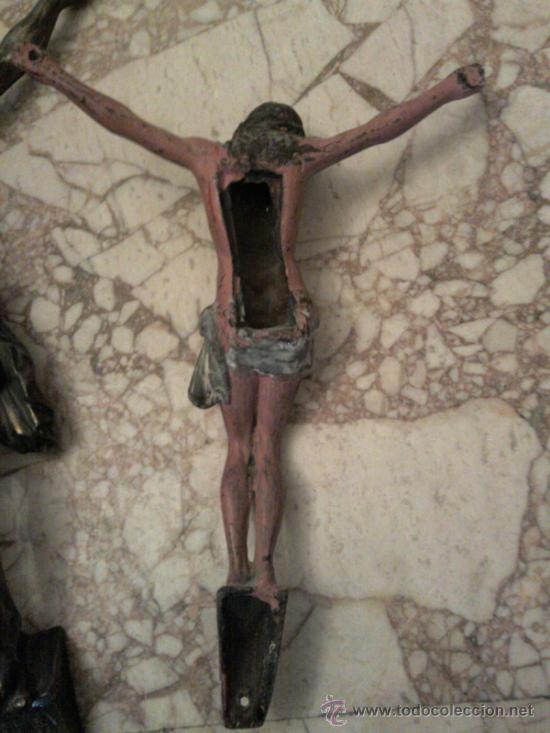 Antig&uuml;edades: Dos cristos de calamina y esta&ntilde;o - Foto 5