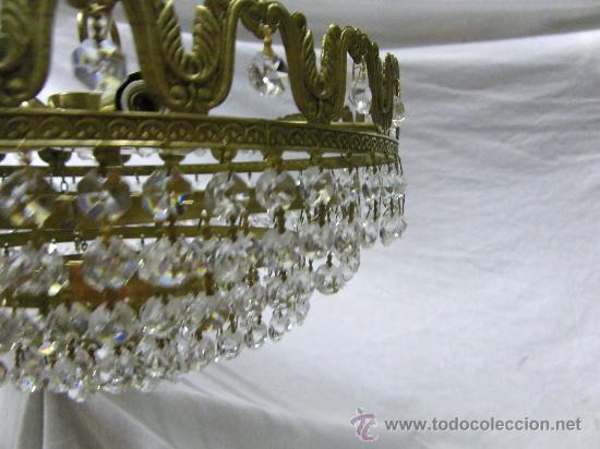 Antig&uuml;edades: LAMPARA METAL Y CRISTAL CINCO AROS - Foto 2