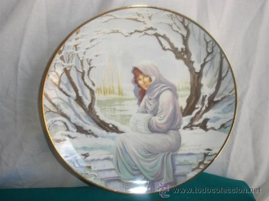 Antig&uuml;edades: plato firmado representando al invierno - Foto 1