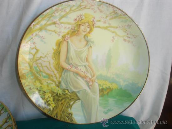 Antig&uuml;edades: plato firmado representando al primavera - Foto 1