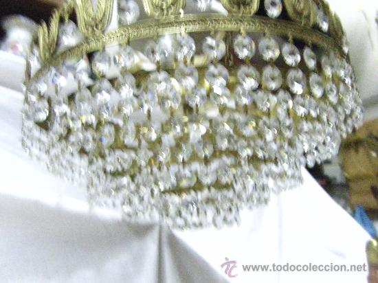 Antig&uuml;edades: LAMPARA METAL Y CRISTAL CINCO AROS - Foto 1
