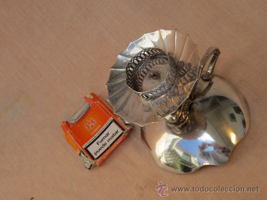 Antig&uuml;edades: CANDELERO EN ALPACA - CORTASA - Foto 4