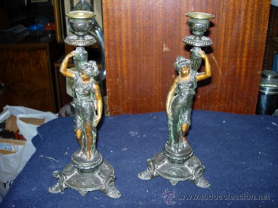 Antig&uuml;edades: Pareja de candelabros - Foto 1