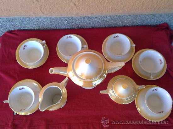 Antig&uuml;edades: antiguo juego de cafe con efectos anacarados. - Foto 2