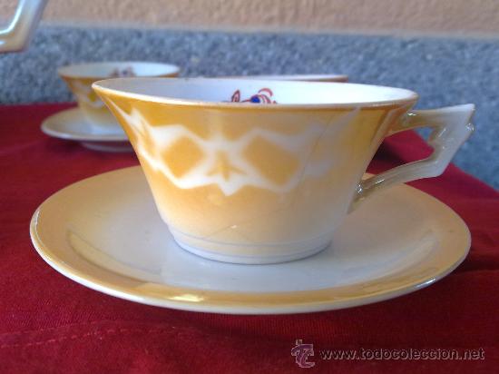 Antig&uuml;edades: antiguo juego de cafe con efectos anacarados. - Foto 3