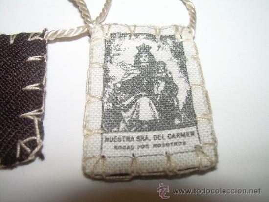 Antig&uuml;edades: ANTIGUO ESCAPULARIO VIRGEN DEL CARMEN. - Foto 1