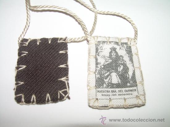 Antig&uuml;edades: ANTIGUO ESCAPULARIO VIRGEN DEL CARMEN. - Foto 2