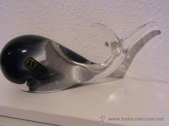 Antig&uuml;edades: Ballena gris Cristal de Murano - Foto 3