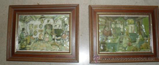 Antiguidades: 2 CUADROS  DE DECOUPAGE