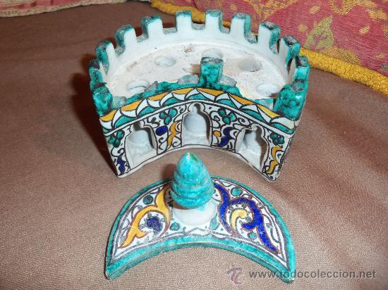 Antig&uuml;edades: antiguo tintero arabe en ceramica - Foto 2
