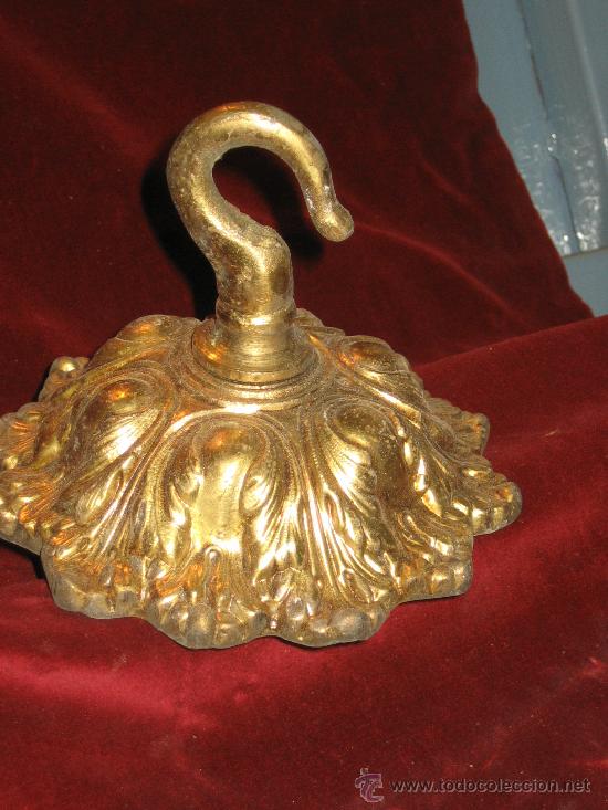 antiguo floron de bronce patinado y dorado al m - Buy Other antique lamps  and lighting on todocoleccion