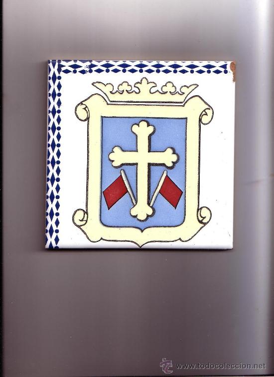 Antig&uuml;edades: AZULEJO DE CERAMICA ESCUDO DEL LUANCO - Foto 1