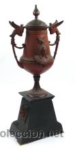 Antig&uuml;edades: Magn&iacute;fica copa estilo imperio de calamina y base de m&aacute;rmol, . - Foto 1