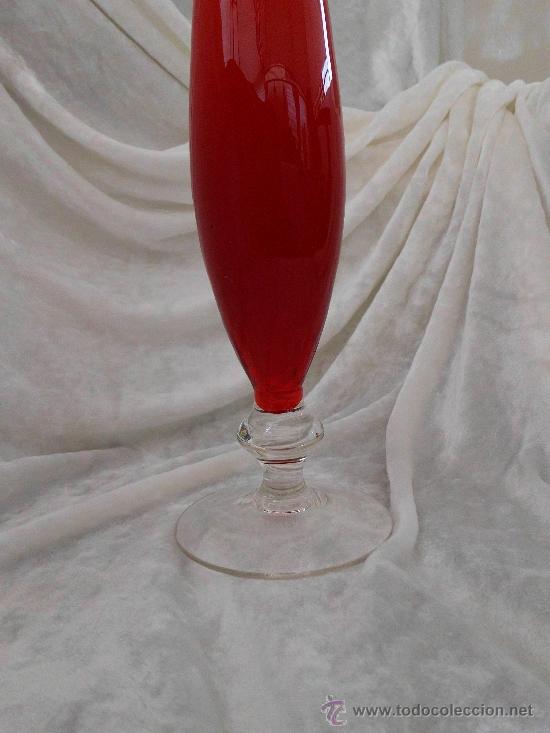 Antigüedades: Original Florero de opalina rojo Made in España - Foto 2 - 32016685