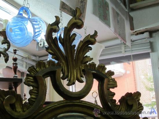 Antig&uuml;edades: Antigua Cornucopia grande de madera en Pan de Oro - Foto 2