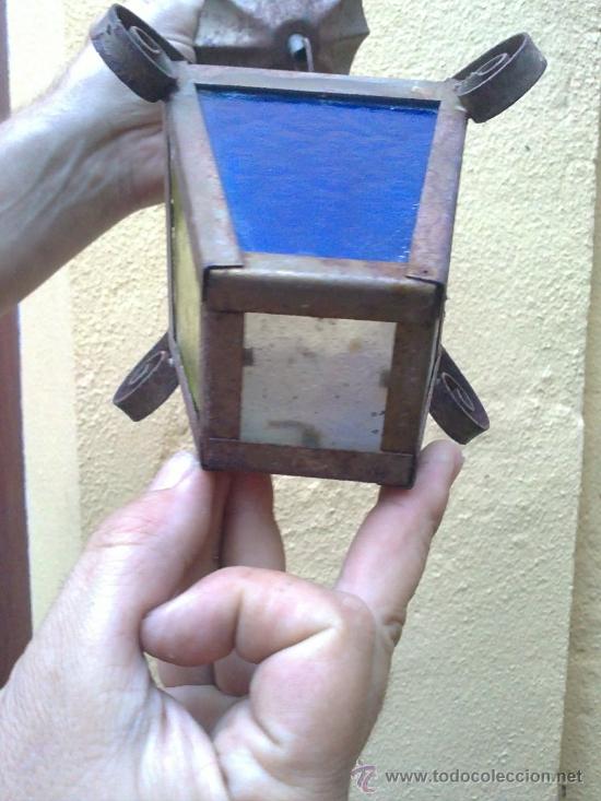 Antig&uuml;edades: lampara farola cristal de color - Foto 2