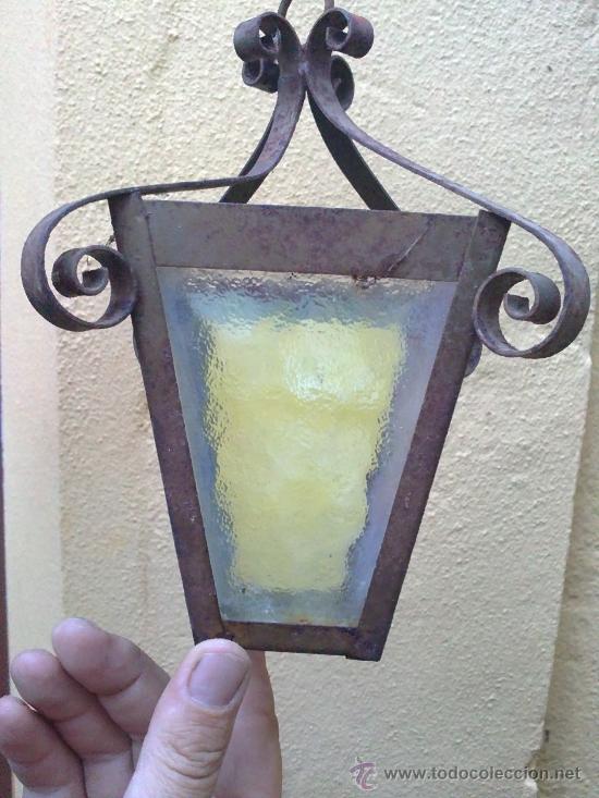 Antig&uuml;edades: lampara farola cristal de color - Foto 3