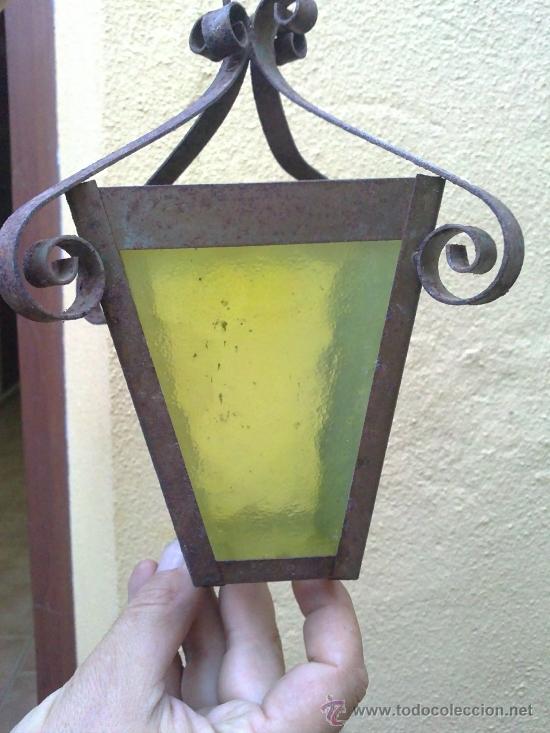 Antig&uuml;edades: lampara farola cristal de color - Foto 6