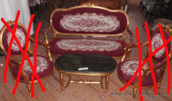 Antig&uuml;edades: sofa de 3 plazas y mesa . Estilo antiguo. - Foto 9