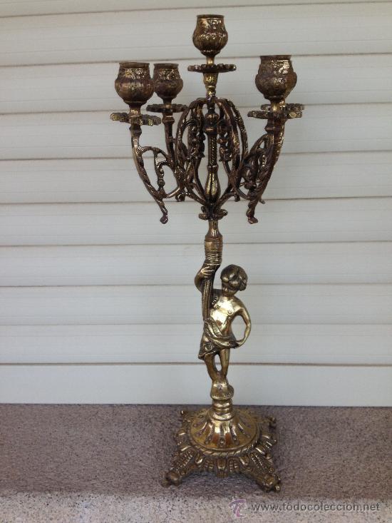 Antig&uuml;edades: Candelabros de bronce.  Par. - Foto 2
