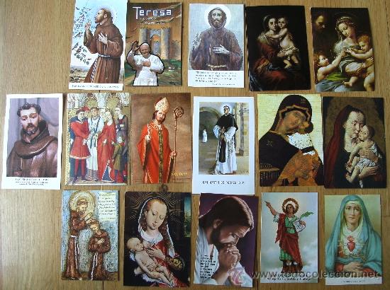 Antiques: lote 16 estampas religiosas:san pancracio,dolorosa de quito,san francisco,san blas....(8x11cm aprox)