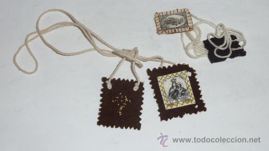 Antig&uuml;edades: Lote de 2 escapularios antiguos. - Foto 1