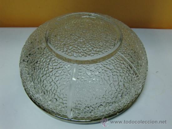 Antig&uuml;edades: Frutero  de cristal, borde de metal - Foto 3