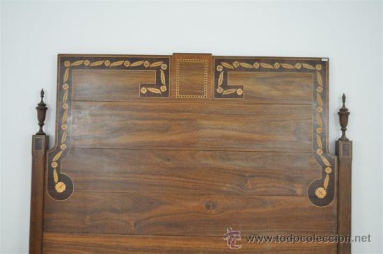 Antig&uuml;edades: cama de 120cm embutido en marqueteria - Foto 2