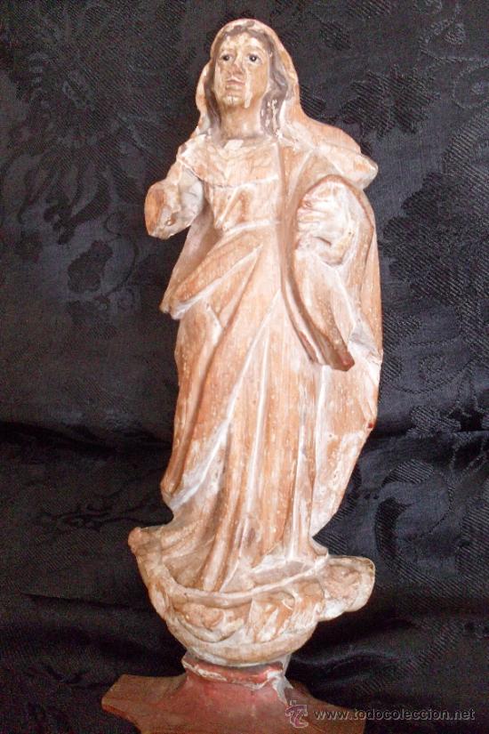 Antig&uuml;edades: VIRGEN TALLADA EN MADERA SIGLO XIX - Foto 1