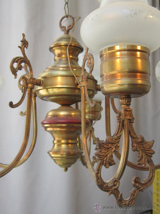 Antig&uuml;edades: LAMPARA DE TECHO EN BRONCE CON 5 LUCES - Foto 3