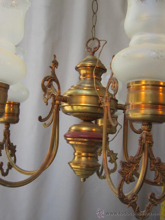 Antig&uuml;edades: LAMPARA DE TECHO EN BRONCE CON 5 LUCES - Foto 6