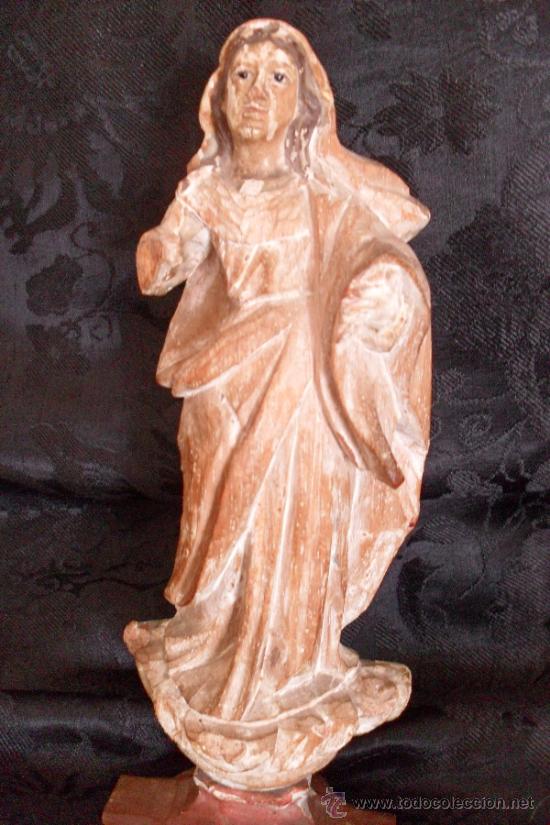 Antig&uuml;edades: VIRGEN TALLADA EN MADERA SIGLO XIX - Foto 3