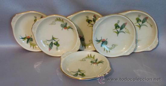 Antig&uuml;edades: Preciosos platitos de aperitivo art-deco