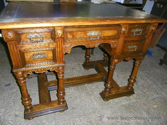 Antig&uuml;edades: MESA DE DESPACHO ANTIGUA DE NOGAL - Foto 11